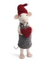 Gry & Sif Gry & Sif Große Maus Mädchen weiß mit Herz