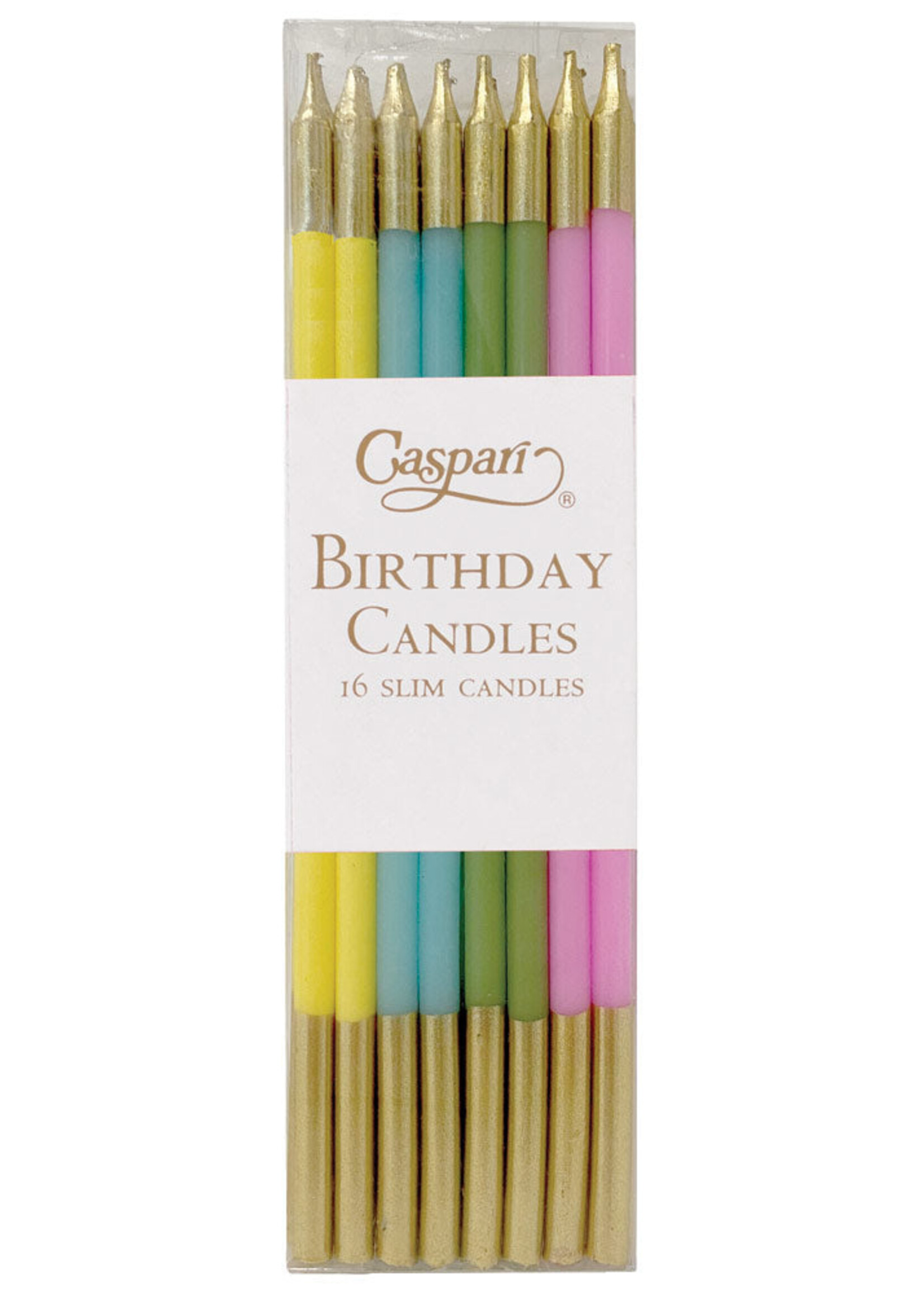 Caspari Birthday slims-Mixed pastels