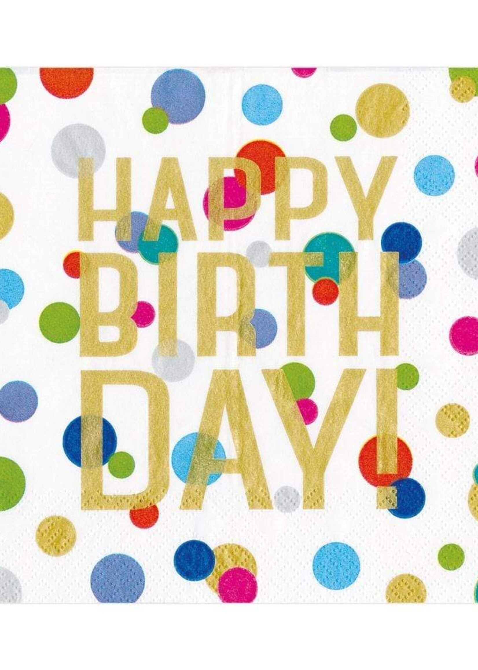 Caspari Serv., Confetti Happy birthdDE