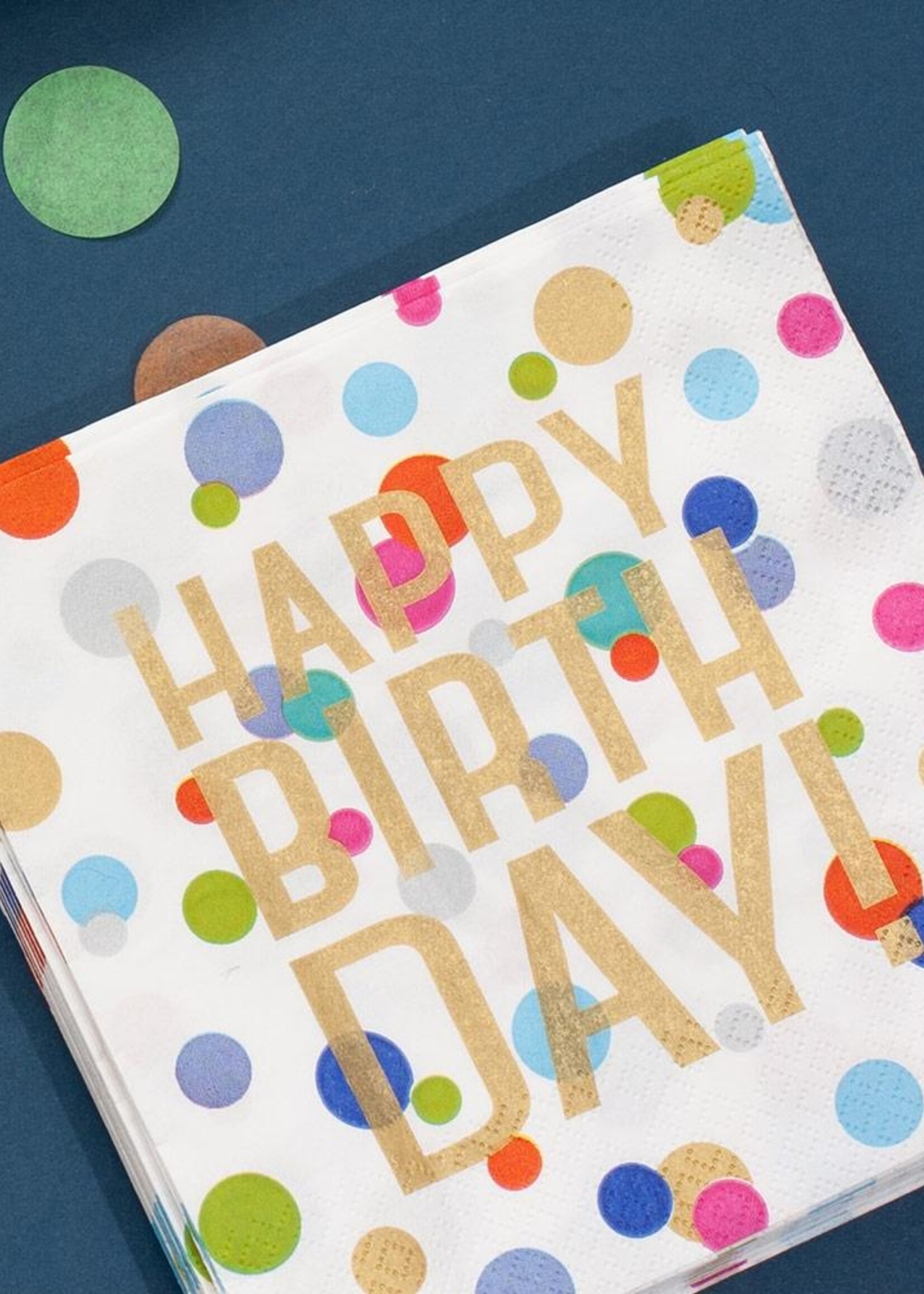 Caspari Serv., Confetti Happy birthdDE