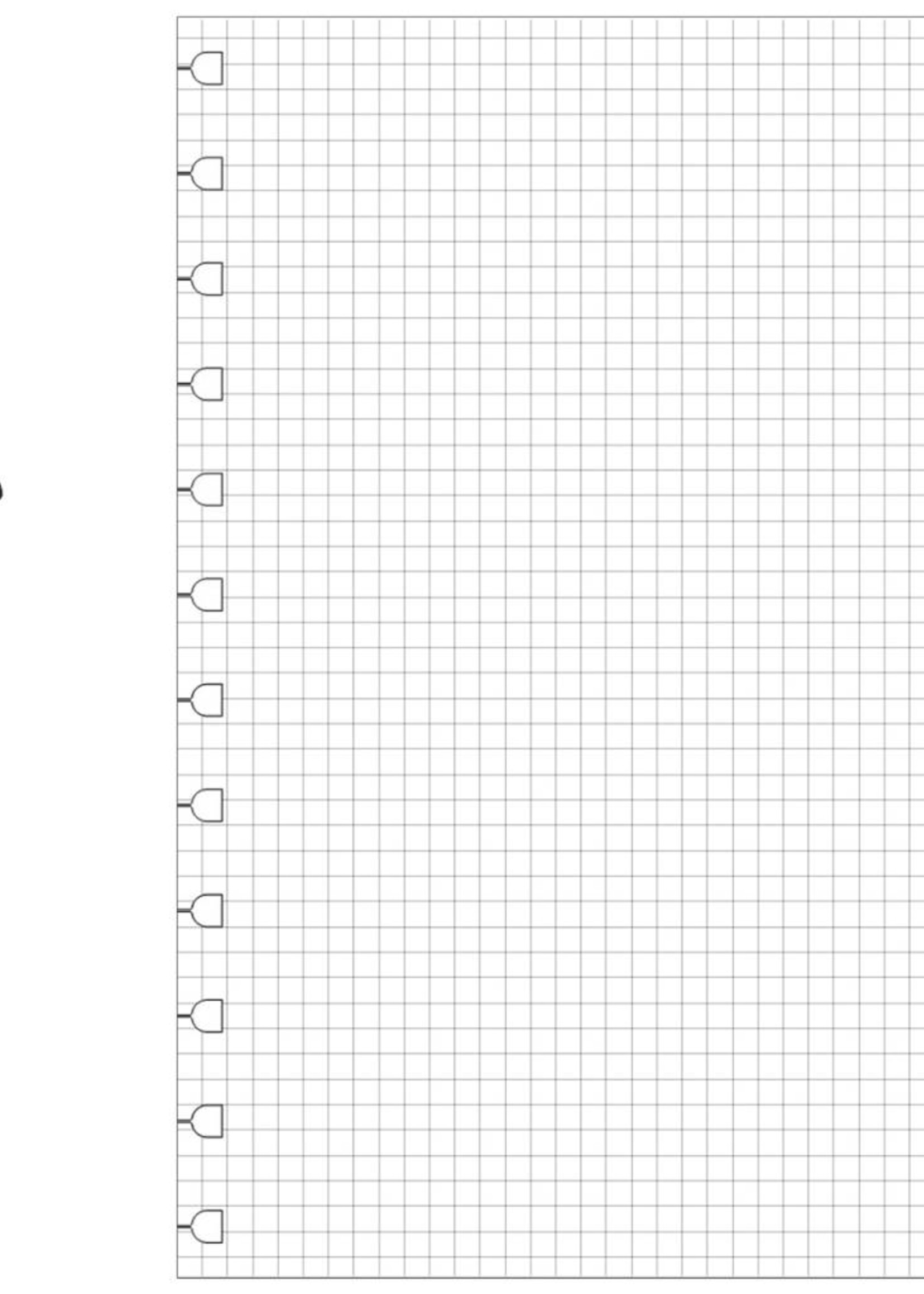 Filofax Notizbuch-Einlage A4, Papier kariert, weiß