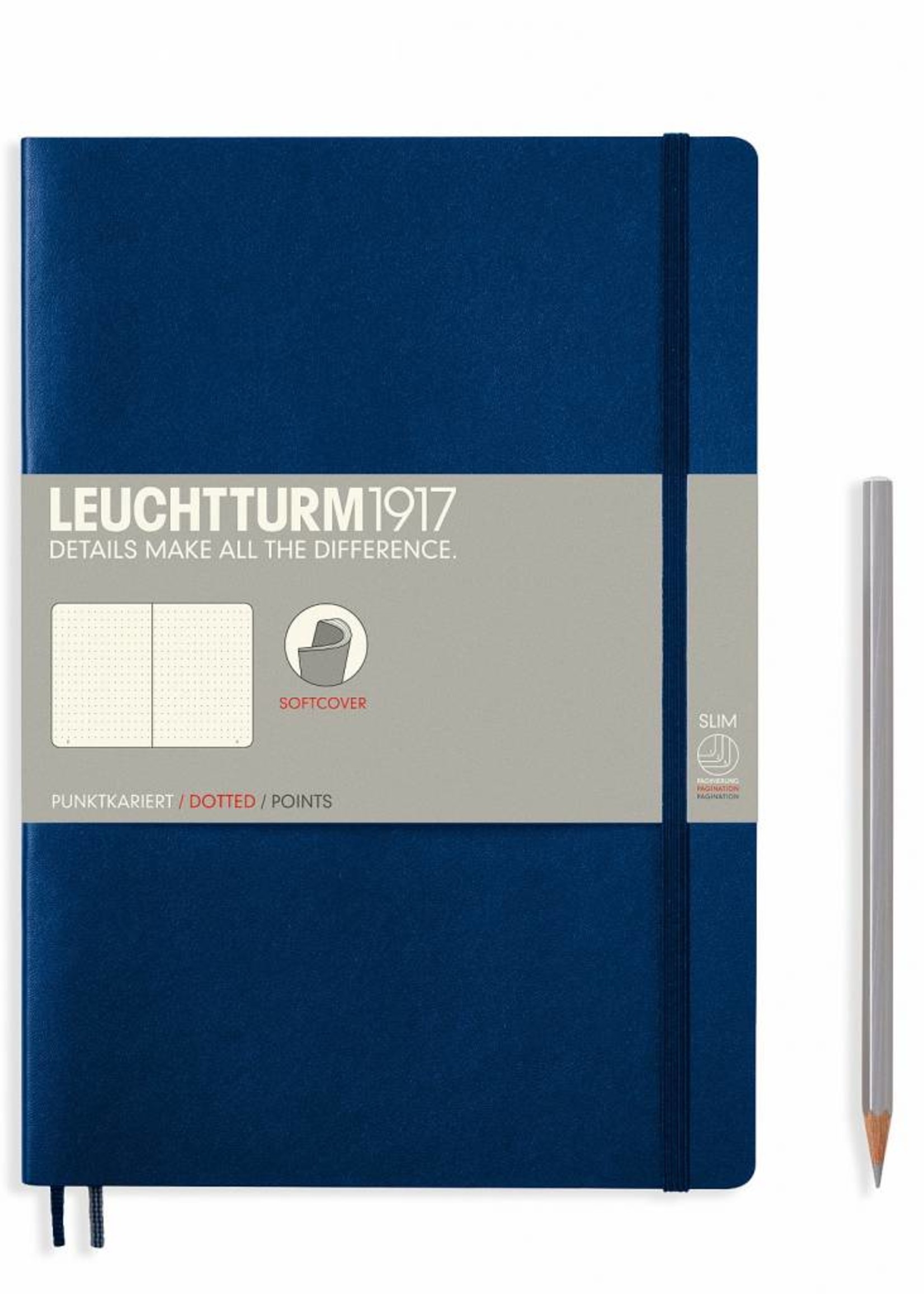 Leuchtturm1917 Notizbuch COMPOSITION B5 SC marine dotted