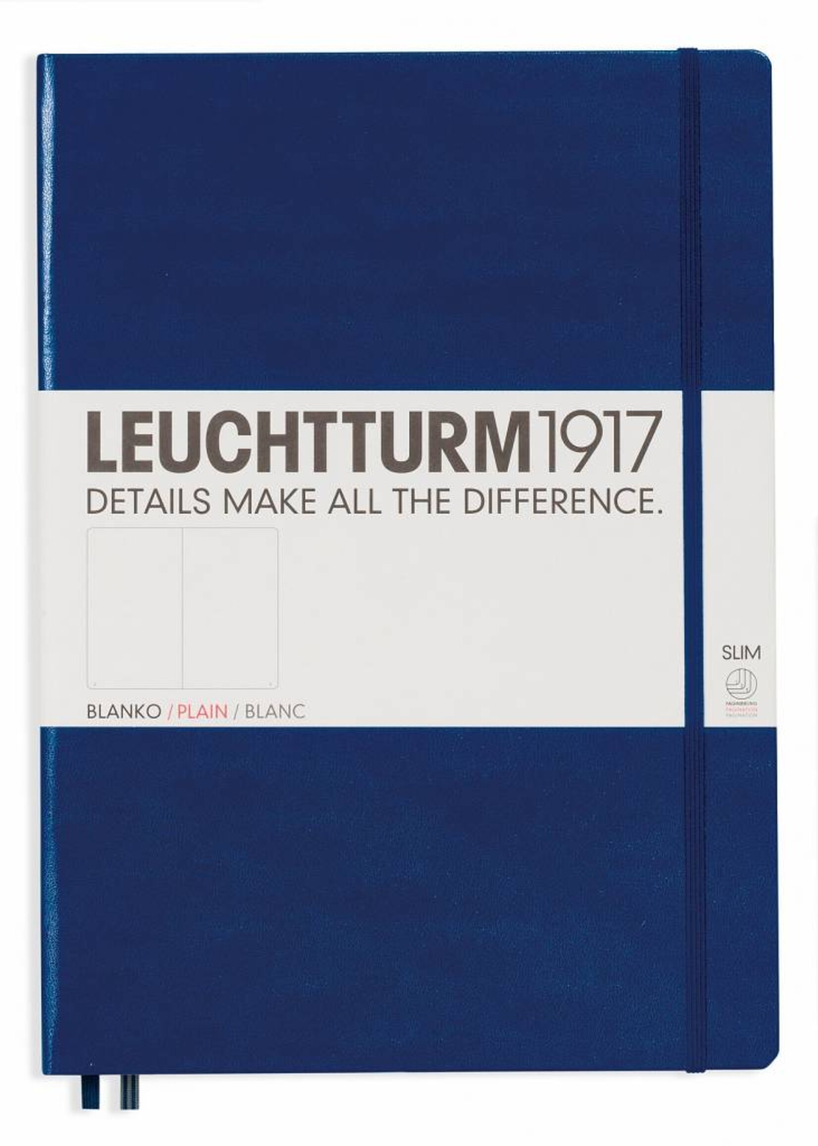 Leuchtturm1917 LT Notizbuch A4 MASTER SLIM marine kariert