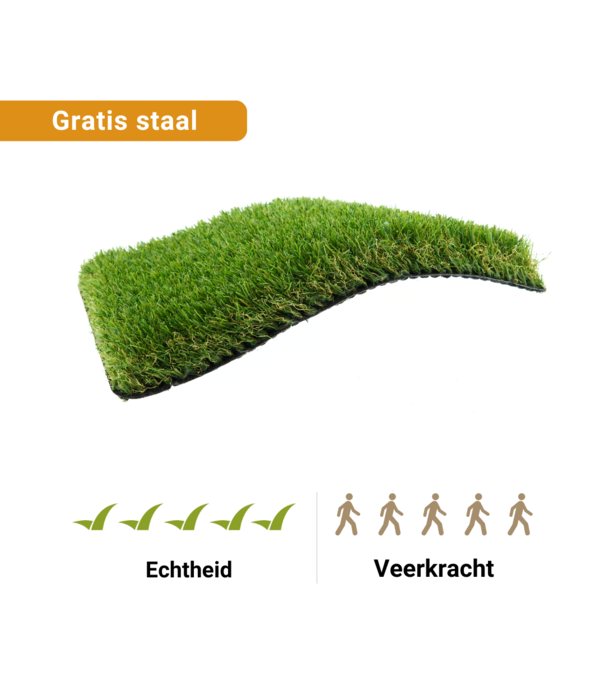 Bestel nu jouw gratis kunstgrasstalen - Kunstgras Apeldoorn 50 mm