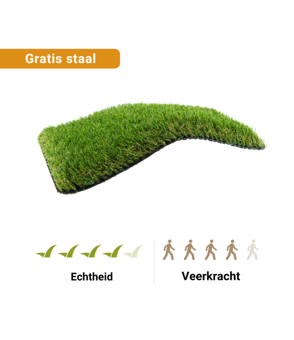 Bestel nu jouw gratis kunstgrasstalen - Kunstgras Harderwijk 40 mm - NIEUW