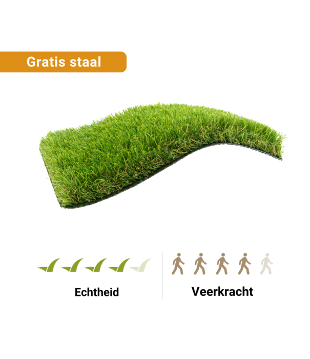 Bestel nu jouw gratis kunstgrasstalen - Kunstgras Oldebroek 45 mm