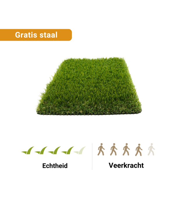 Bestel nu jouw gratis kunstgrasstalen - Kunstgras Rijssen 40 mm