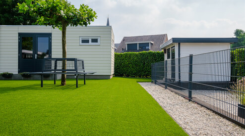 Kunstgras combineren met grind