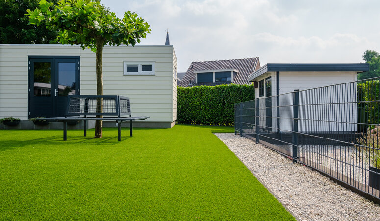 Kunstgras combineren met grind