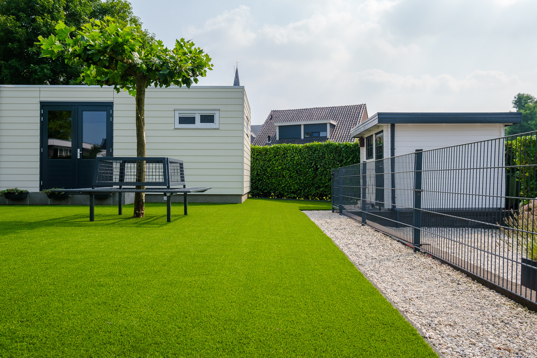 Kunstgras combineren met grind