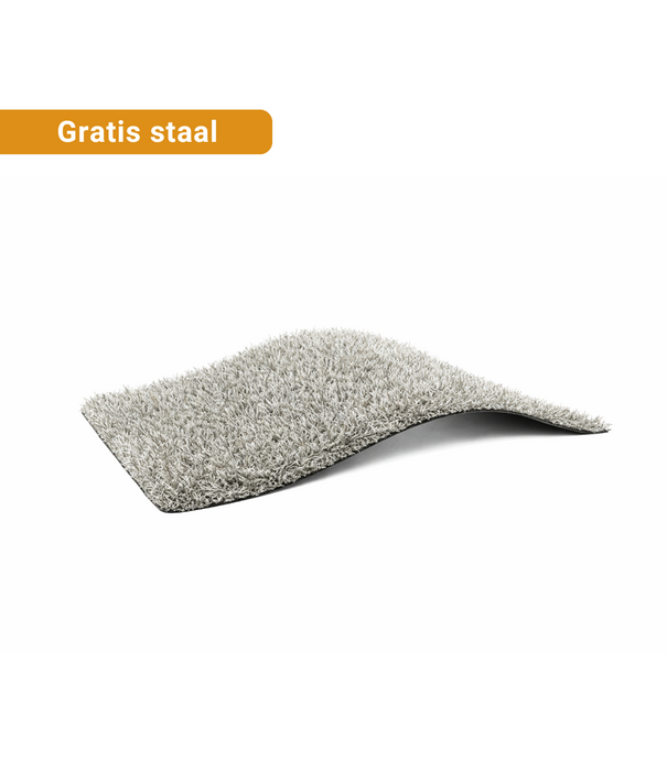 Bestel nu jouw gratis kunstgrasstalen - Kunstgras Grijs 25 mm
