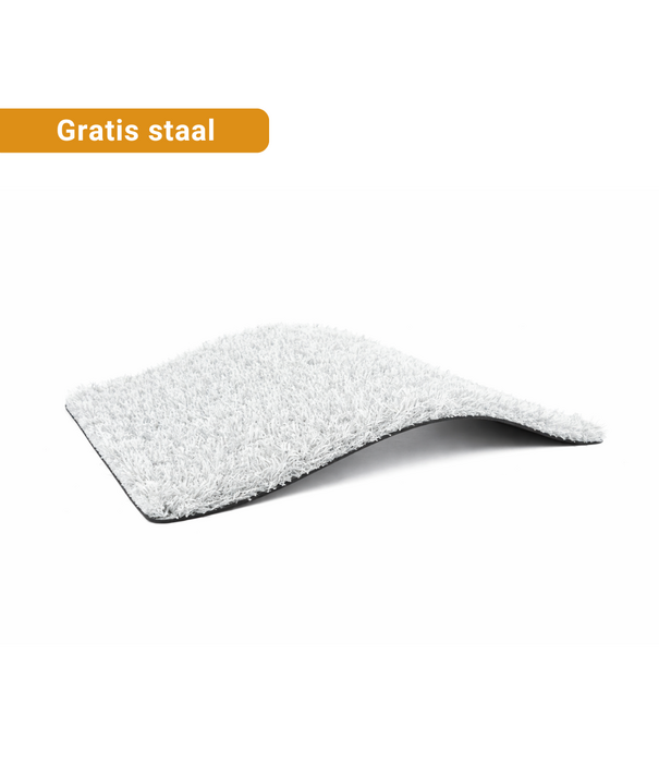 Bestel nu jouw gratis kunstgrasstalen - Kunstgras Zilver 25 mm