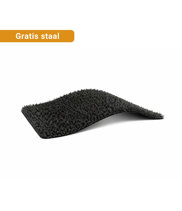 Bestel nu jouw gratis kunstgrasstalen - Kunstgras Zwart 25 mm
