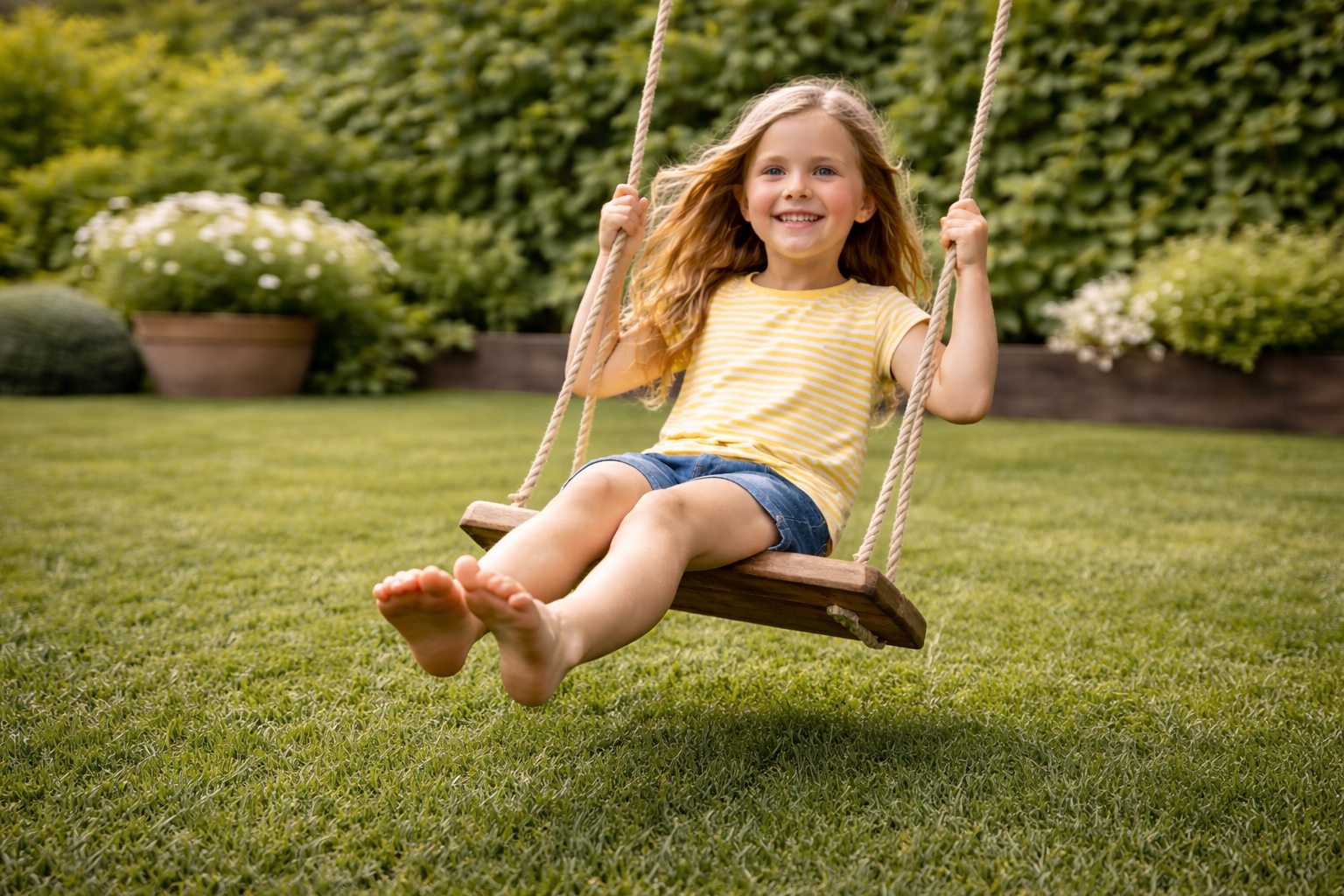 Kunstgras met kinderen