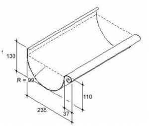 VMZINC zinken mastgoot 44 0,8 - 1 meter