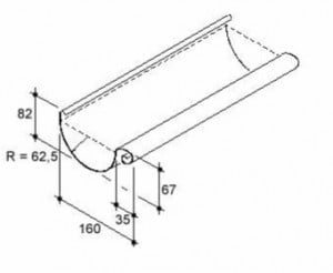 VMZINC zinken mastgoot 30 0,8 - 3 meter