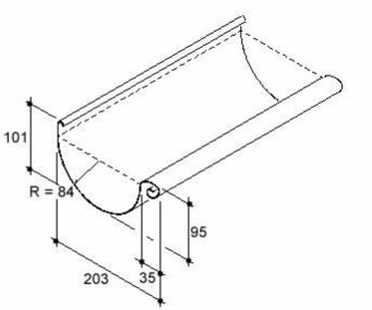 VMZINC zinken mastgoot 37 0,8  - 3 meter