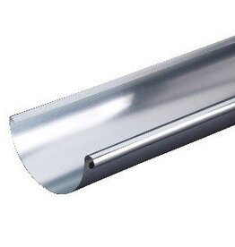 VMZINC zinken goot M 280  0,7 - 3 meter met rechts ingesoldeerd eindschot of optie uitloop