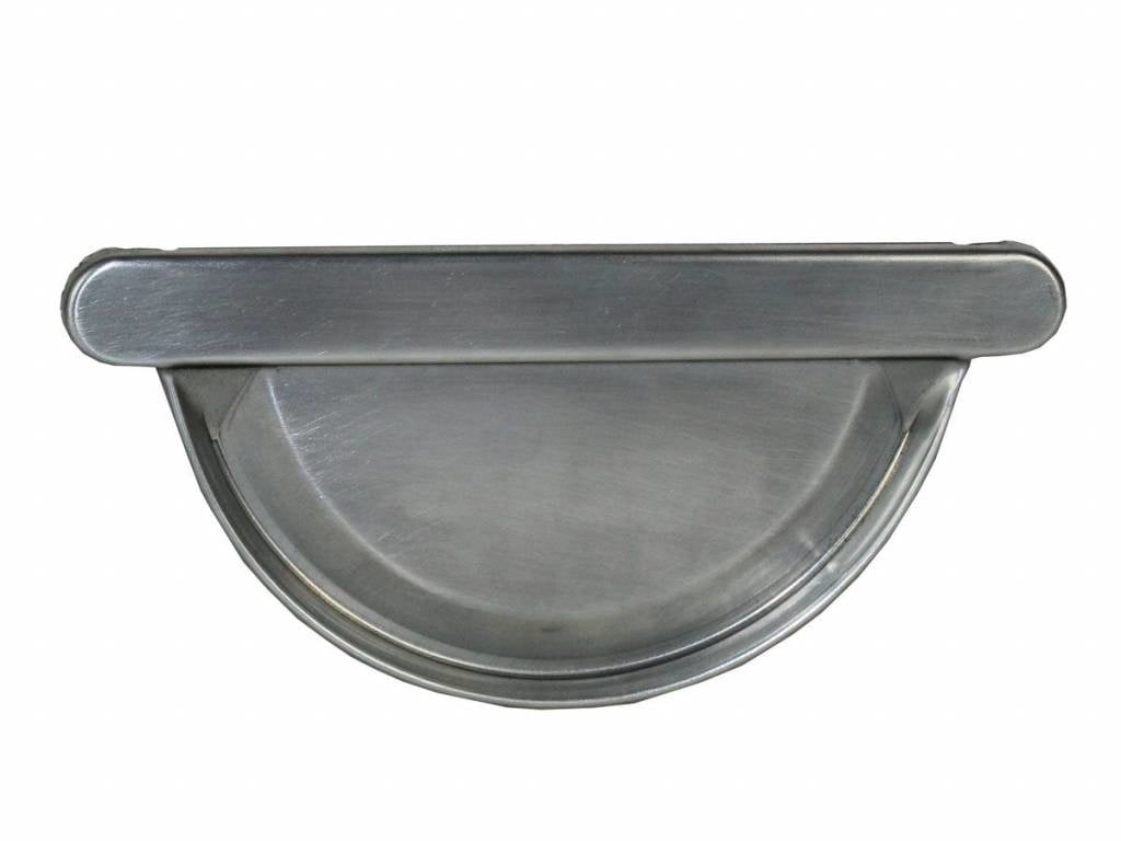 VMZINC zinken goot M400 0,7 - 3 meter met rechts ingesoldeerd eindschot of optie uitloopoldeerd eindschot of optie uitloop - Copy
