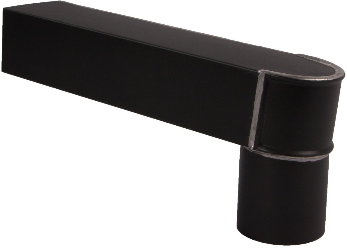 zinken stadsuitloop 60 x 100 mm uitloop 80 mm zwart  -  ( ANTHRA-ZINC® )