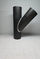 Feyts Zinken t-stuk ZWART 80 mm - 45°  ( ANTHRA-ZINC® )