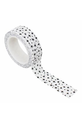 Masking tape wit met zwarte plusjes