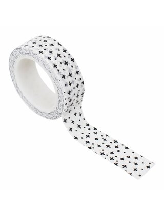 Masking tape wit met zwarte plusjes