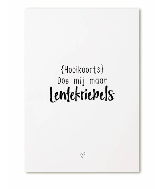 Kaartje met tekst Hooikoort - doe mij maar lentekriebels