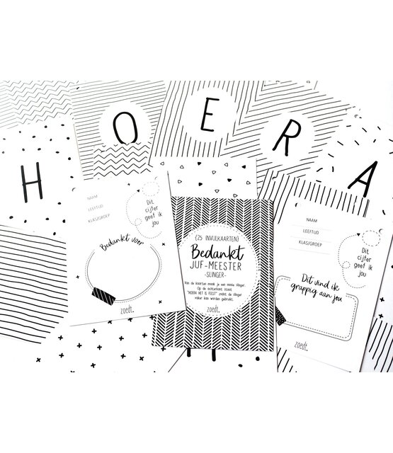 Slinger bedankt juf of meester met 25 invulkaarten