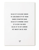 Kaart gedicht 'Geluk zit in kleine dingen..' Kaart gedicht 'Geluk zit in kleine dingen..'