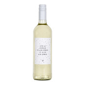 Fles etiket met tekst Laten we afspreken en wijn drinken