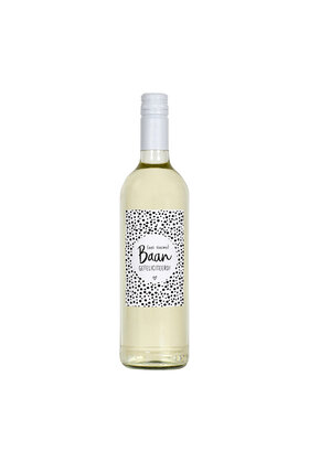 Fles etiket met tekst Een nieuwe baan, gefeliciteerd