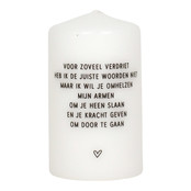 Rouwkaars met gedicht 'Voor zoveel verdriet..'
