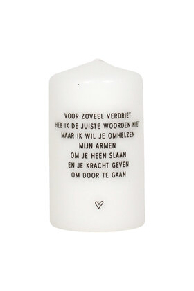 Kaars met gedicht 'Voor zoveel verdriet..'
