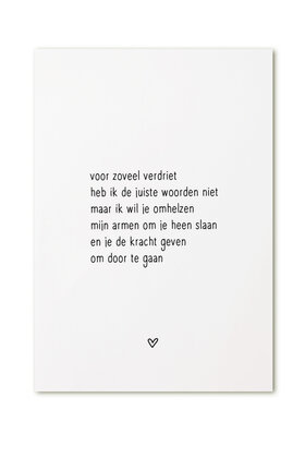 Kaart gedicht Verdriet