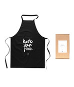 Schort met tekst 'Kook van jou' in cadeauverpakking
