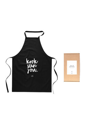 Cadeaupakket Schort met tekst 'Kook van jou'