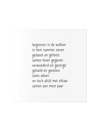 Wenskaart met gedicht voor jubileum huwelijk