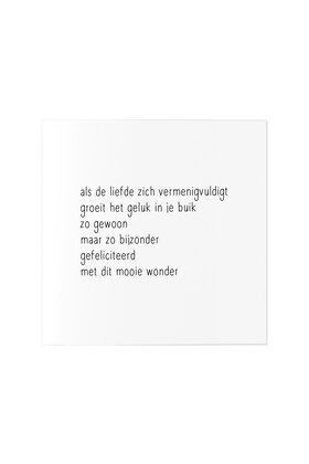 Wenskaart met gedicht zwangerschap
