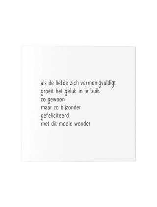 Wenskaart met gedicht zwangerschap