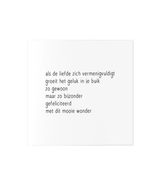 Wenskaart met gedicht zwangerschap