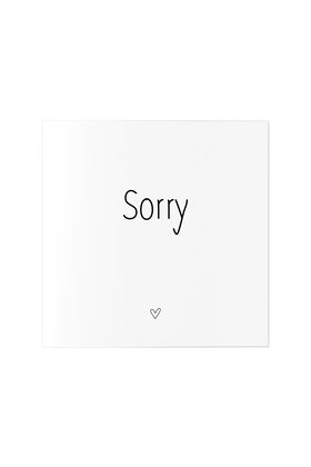 Wenskaart met tekst Sorry