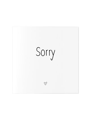 Wenskaart met tekst Sorry