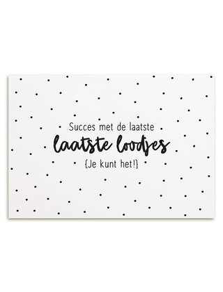 Kaart Succes met de laatste loodjes