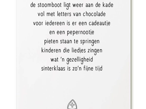 Gezichtsveld Vast en zeker verlegen Poster A4 Sinterklaas gedicht