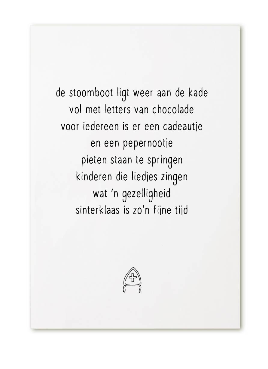 slaaf Converteren knoop Poster A4 Sinterklaas gedicht
