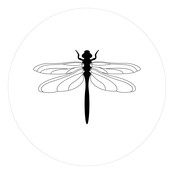 Muurcirkel  wit met Libelle voor binnen