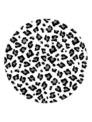Muurcirkel (binnen) met panterpatroon - in 2 formaten