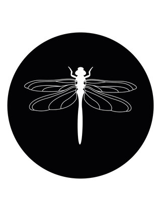 Muurcirkel (binnen) zwart met Libelle