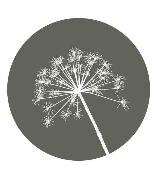 Muurcirkel olijfgroen met berenklauw - voor binnen